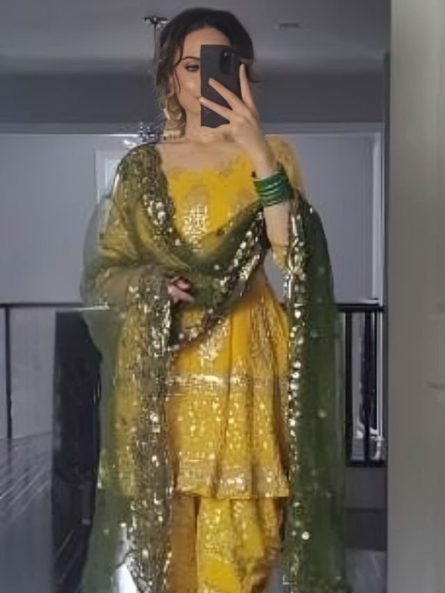 dhoti salwar and dupatta for Haldi function