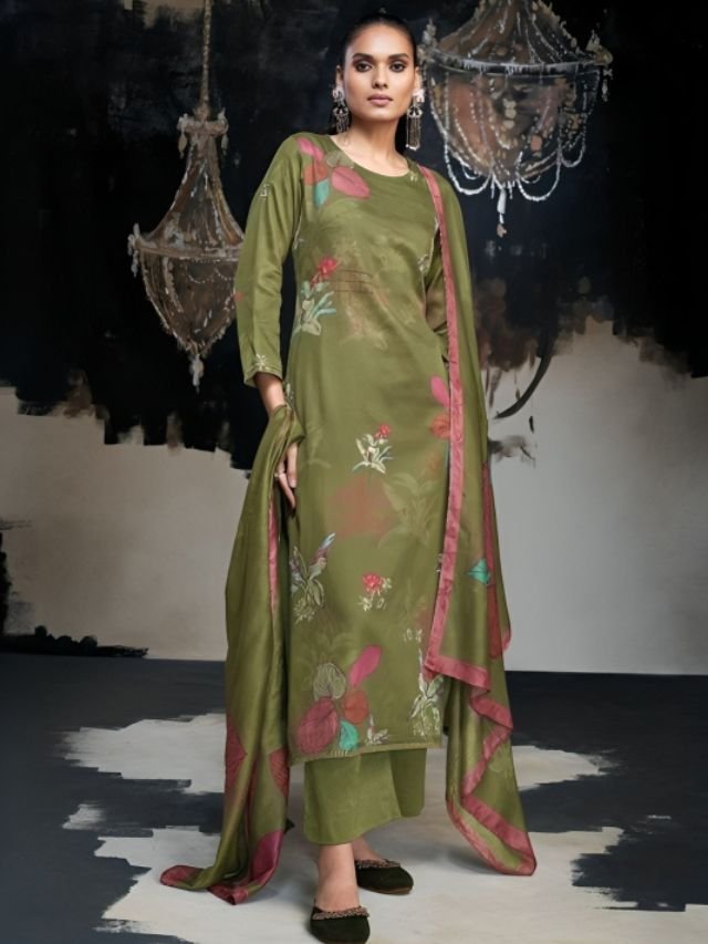 Satin Printed Dress Material For Women